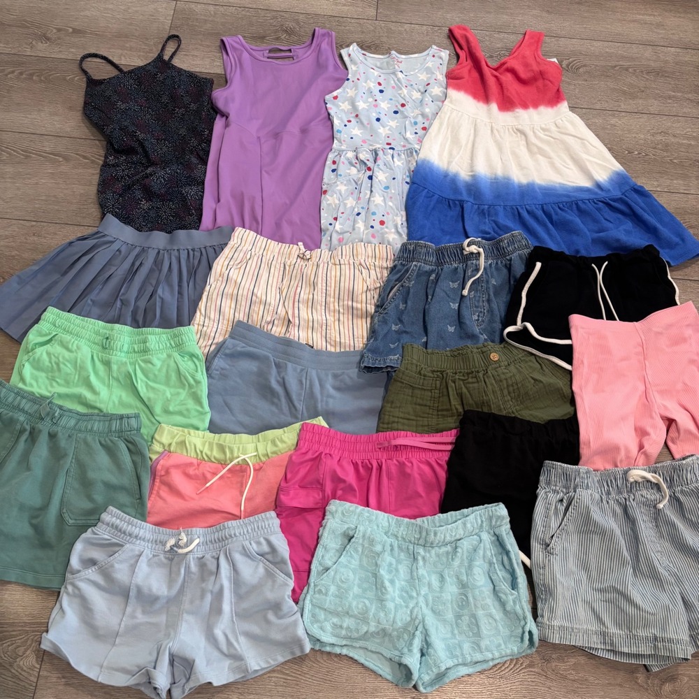 Girls Large Mixed Brands Clothing Lot Shorts Dresses Skirts 19pc Bundle